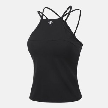 DESCENTE 迪桑特  背心 女 細肩帶背心 WOMENS MEDIUM SUPPORT 黑 SQ322PBR73-BLK0