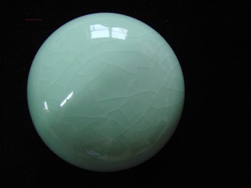 印泥盒印缸 精品大號汝窯豆青冰紋單色釉內徑9.4厘米福建窯瓷器