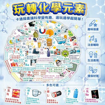 台灣出貨✨ 化學元素貼紙 學生學習輔助貼 中考高考知識貼 創意手帳裝飾貼 桌面教學貼畫 60張裝