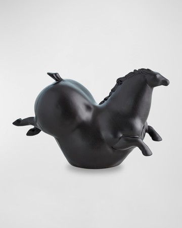 Friesian Horse Sculpture - Matte Black