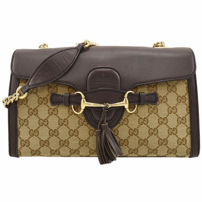GUCCI グッチ GGキャンバス エミリー チェーンショルダーバッグ