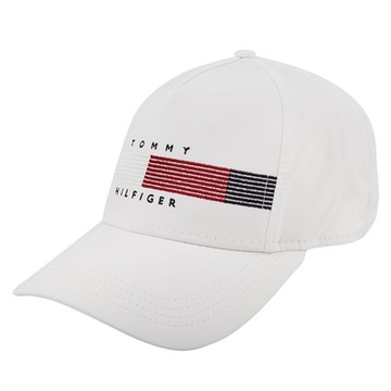 TOMMY HILFIGER- 線條繡線字母LOGO女款棒球帽(漆白色)