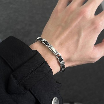 手環 交叉環形質感手鍊 配件 飾品 手鍊 皮革 質感 情侶款 男生配件 男女適用 台灣出貨【NTJX781】