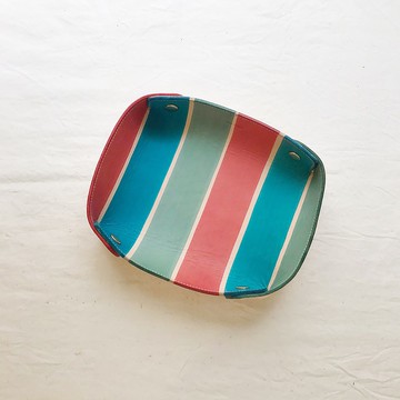 客製化禮物_植鞣革飾品盤_茄芷袋傳統三色