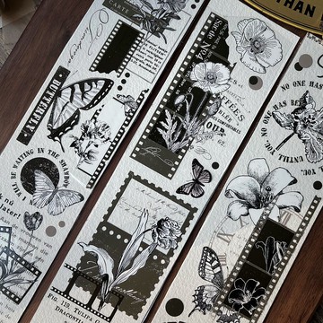 素生花 輕復古花卉  PET 和紙膠帶