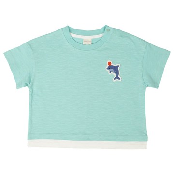 akachan honpo - 短袖T恤-動物園水族館-淺藍色