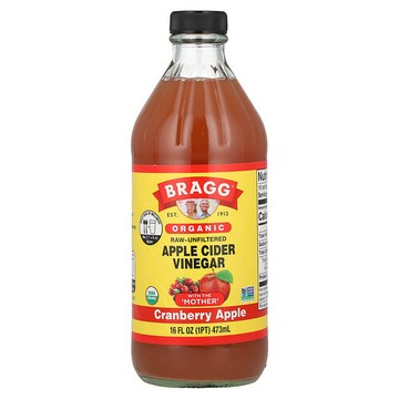 Bragg, 有機蘋果醋（含醋母），蔓越莓蘋果，16 液量盎司（473 毫升）