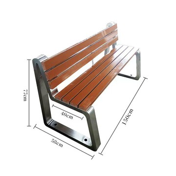 戶外長椅排椅休閑塑木凳子商場公園座椅室外坐凳不銹鋼塑木防腐木