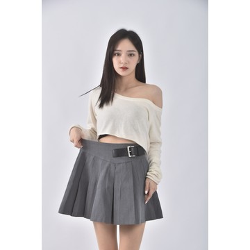 (M) momoco百褶灰色短裙二手衣