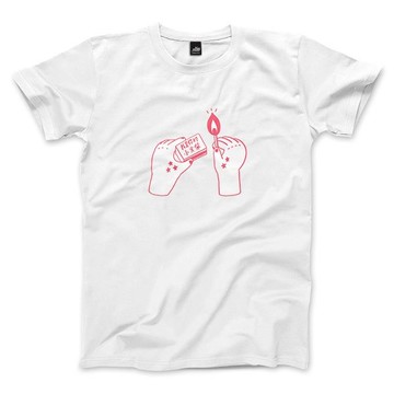 我是你的小火柴 - 白 - 紅線 - 中性版T恤