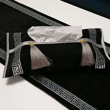 現代簡約紙巾盒套新中式黑色抽紙盒套北歐式掛式車載用紙巾盒布藝