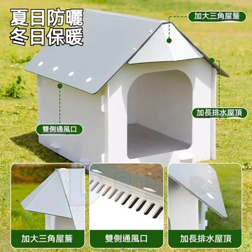 🐕戶外狗屋 PP狗屋🐈貓屋加大 雙開門寵物房子 防水防黴戶外寵物房屋 狗房子 狗別墅 狗窩 狗籠 寵物房子 寵物籠子