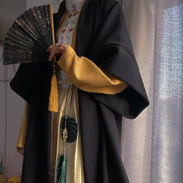 云想裳原創北宋長干寺褙子中性風毛呢道士春秋純色大放量宋制漢服 pb6271