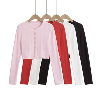 【三重現貨】新款多色圓領短款針織衫特價法式針織小外套 防曬衣 長袖短版披肩 外套 薄款外套 開衫夏天外套 夏天上衣外套