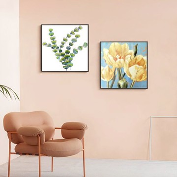 綠意盎然　方框系列　裝飾掛畫　台灣製造 - B款－白框-60*60cm