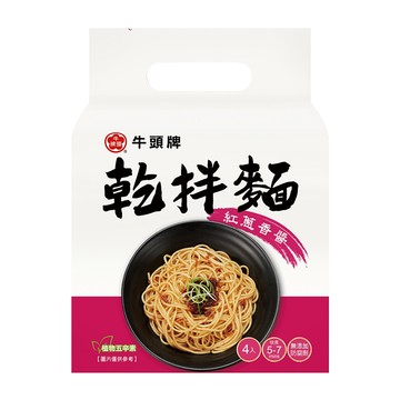 牛頭牌紅蔥香醬乾拌麵108g x4