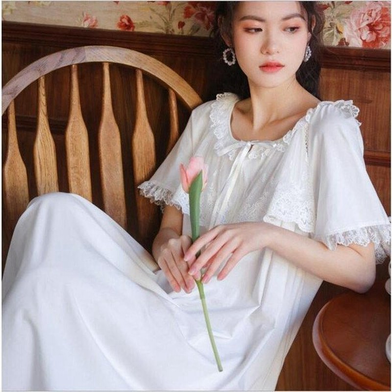 半袖パジャマ ルームウェア ナイトドレス 部屋着 ロングワンピースパジャマ ネグリジェ 姫系ルームウェア レトロ宮廷風部屋着二枚 通販 Lineポイント最大0 5 Get Lineショッピング