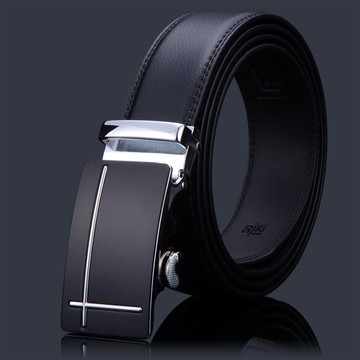 本革職人 真皮男仕時尚商務精選系列 簡約十字交錯款免鑽孔伸縮自動扣皮帶  115cm  白金色