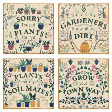 danica STUDIO Jubilee白雲石吸水杯墊  夢幻園藝  10 x 10 x 0.7cm  4個