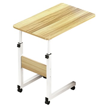 床邊沙發可升降附輪邊桌 60x40x68-83cm 密度板  木紋色