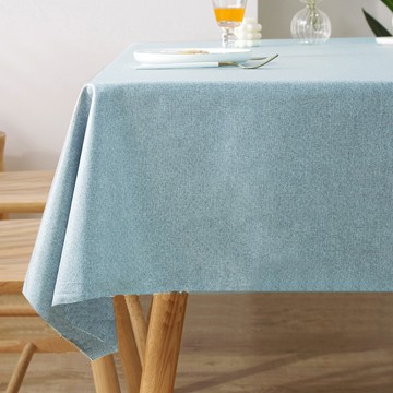 米禾 日式拷克邊防水桌巾 冰河藍 防水防油易清潔 簡約日式風格  90 x 140cm  1個