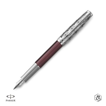 PARKER 派克 18K金 卓爾致臻系列 典藏紅 F尖 鋼筆 免費刻字 （原廠正貨）