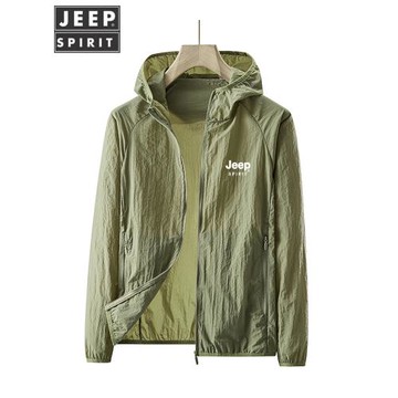 JEEP男款冰絲速干防曬衣2025夏季輕薄防紫外線運動釣魚防曬服外套