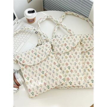 太空棉電腦包11英寸女筆記本macbook 輕薄款辦公電腦包手提包 13.3英寸手提包15英寸文件包碎花筆記本收納包