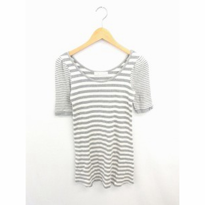 中古 トランテアン ソン ドゥ モード 31 Sons De Mode ワンピース チュニック ボーダー リボン 綿 コットン 半袖 36 灰 白 通販 Lineポイント最大1 0 Get Lineショッピング