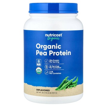 Nutricost, 有機豌豆蛋白質，原味，2 磅（907 克）