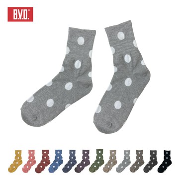 【BVD】1/2圓點直角女襪-中灰 B556 短襪 長襪 休閒穿搭襪