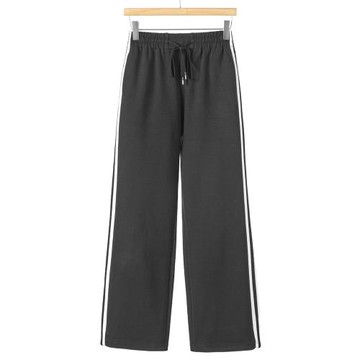 799西湖閣老【帝】冬裝 抽繩束腳松緊系帶側拼闊腿褲010剪標