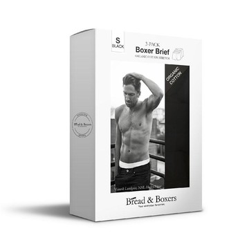 三件組⎪有機棉男用四角內褲 白/S