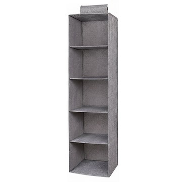 FANCY LIFE 衣櫥收納掛袋 五層 灰色  27 x 27 x 100cm