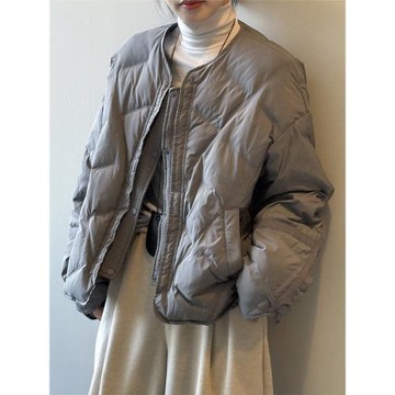 小香風90白鴨絨短款羽絨服女2025冬季新款保暖長袖寬松面包服外套