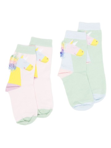 Stella McCartney Kids - Unicorn cotton socks (pack of two) - kids - Cotton - 38 - Green