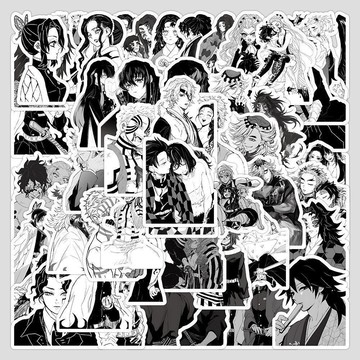 限時下殺✨Demon Slayer貼紙 鬼滅之刃貼紙 鬼殺隊卷卷貼 120張黑白鬼滅之刃動漫貼紙 炭治郎周邊人物DIY