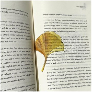 可愛創意書籤銀杏葉復古學生固定書本亞克力樹葉透明書籤