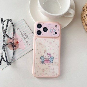 韓系可愛粉色碎花翅膀Kitty貓佐黎適用iPhone17promax手機殼蘋果1