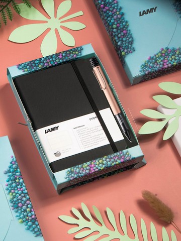 【雷雕免費刻字】獨家 / LAMY 原子筆 A6 鋼筆用筆記本禮盒 - Lx