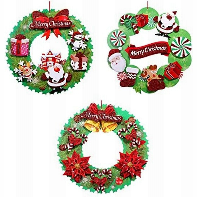 クリスマスリース 紙製 3個入 クリスマスツリー飾り クリスマスオーナメント 掛け飾り 吊り装飾用 暖炉 部屋飾り インテリア 玄関 ドア 通販 Lineポイント最大0 5 Get Lineショッピング