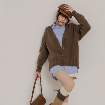 排釦毛織外套-咖【KT281011】