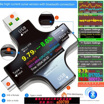 【全網低價 可打統編】巨威USB檢測儀數顯電流表數顯電壓表充電器c型測試儀功率計