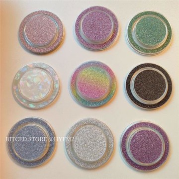 趙露思同款銀細閃貝母泡磁吸支架magsafe一體手機氣囊可替換折疊