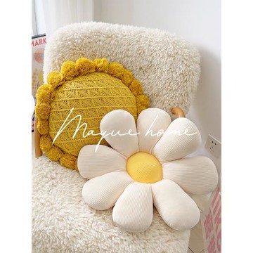 蔓越家 北歐ins花朵網紅沙發客廳可愛抱枕輕奢床頭靠墊流蘇抱枕套