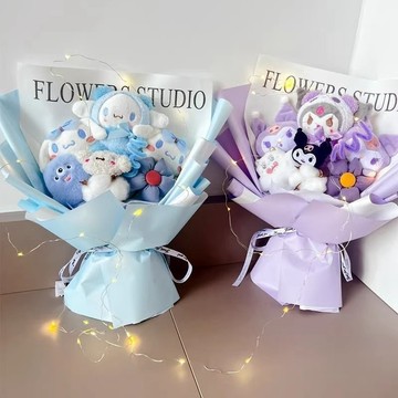 💕庫洛米花束 玩偶花束 畢業花束 永生花束 乾燥花束 生日禮物 送女生禮物 生日花束 情人節花束 兒童節 男朋友小朋友