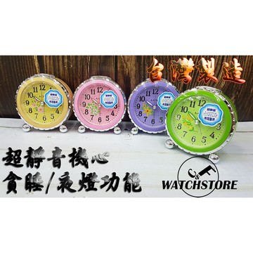 C&F 【A-one】附贈電池 MIT台灣製造 花物語超靜音嗶嗶聲鬧鐘 小夜燈/貪睡 TG-0182