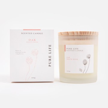 覓靜燭杯_橡木白玫瑰200g