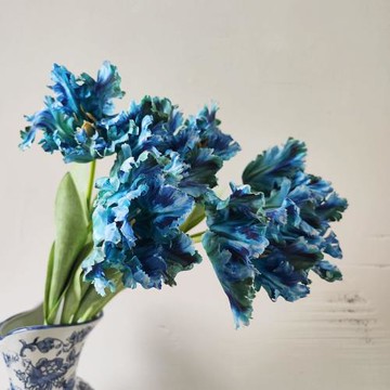 仿真鸚鵡郁金香家居裝飾花藝單枝假花花藝造景攝影道具室內擺件