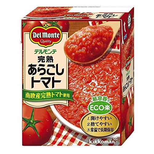 キッコーマン食品 デルモンテ 完熟あらごしトマト 紙パック トマト缶 缶詰 388g×12個